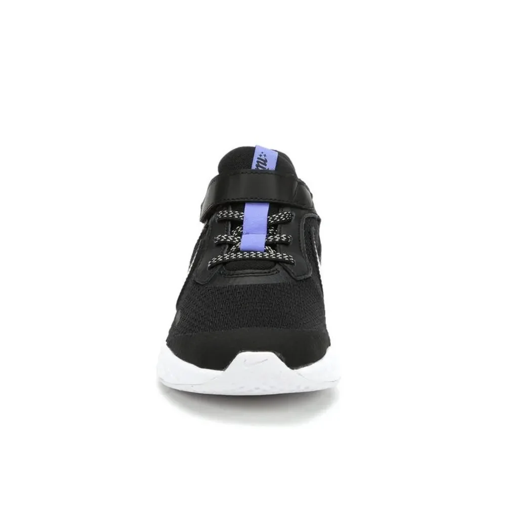 Nike Revolution 5 Kids 10.5 Black Blue Glitter Sneakers CD6839-041